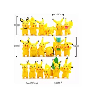 Foto 2 | Pokemon Coleccionables Pikachu De Regalo Amarillo 18 Figuras