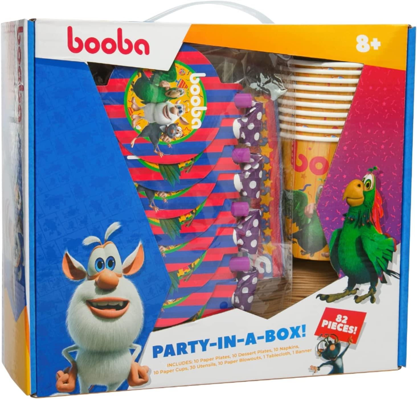 Foto 3 pulgar | Venta Internacional - Kit de Cubiertos Vasos y Servilletas Booba Cartoon para Fiesta 82 Piezas