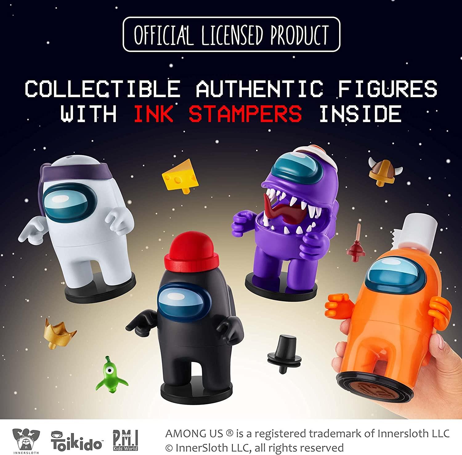 Foto 4 pulgar | Venta Internacional- Figuras Among Us Crewmate Stamper 4 pzas Negro Blanco Púrpura y Naranja 5''