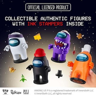 Foto 3 | Venta Internacional- Figuras Among Us Crewmate Stamper 4 pzas Negro Blanco Púrpura y Naranja 5''