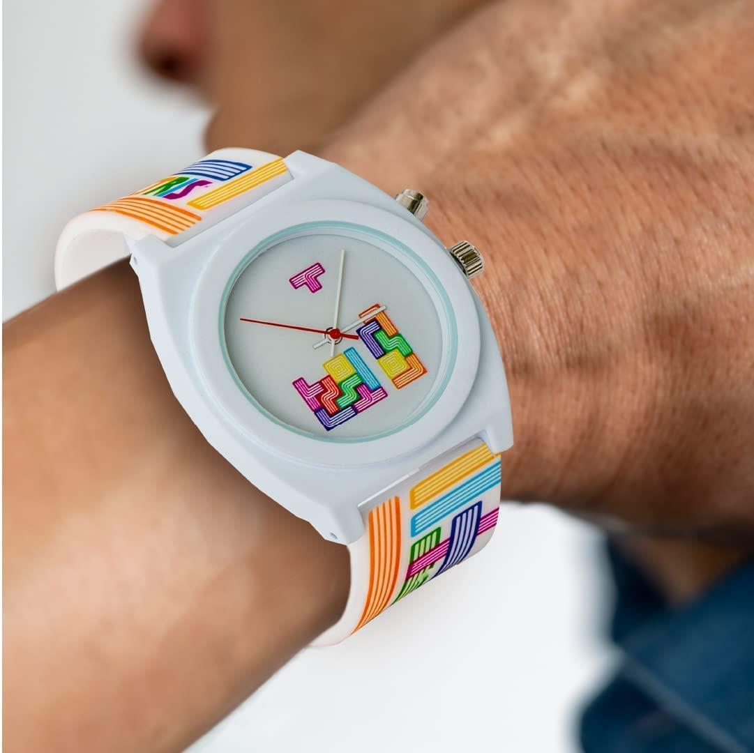 Foto 3 pulgar | Venta Internacional - Reloj Unisex Tetris Tetris Edición Limitada Retro Blanco