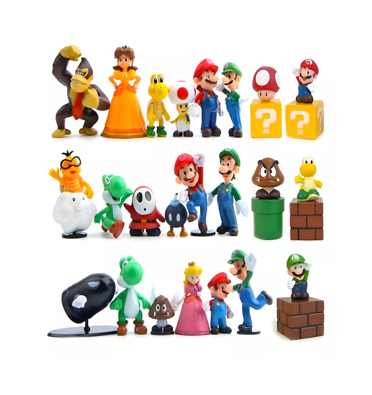 Figuras Super Mario Bros Multicolor 23 Piezas