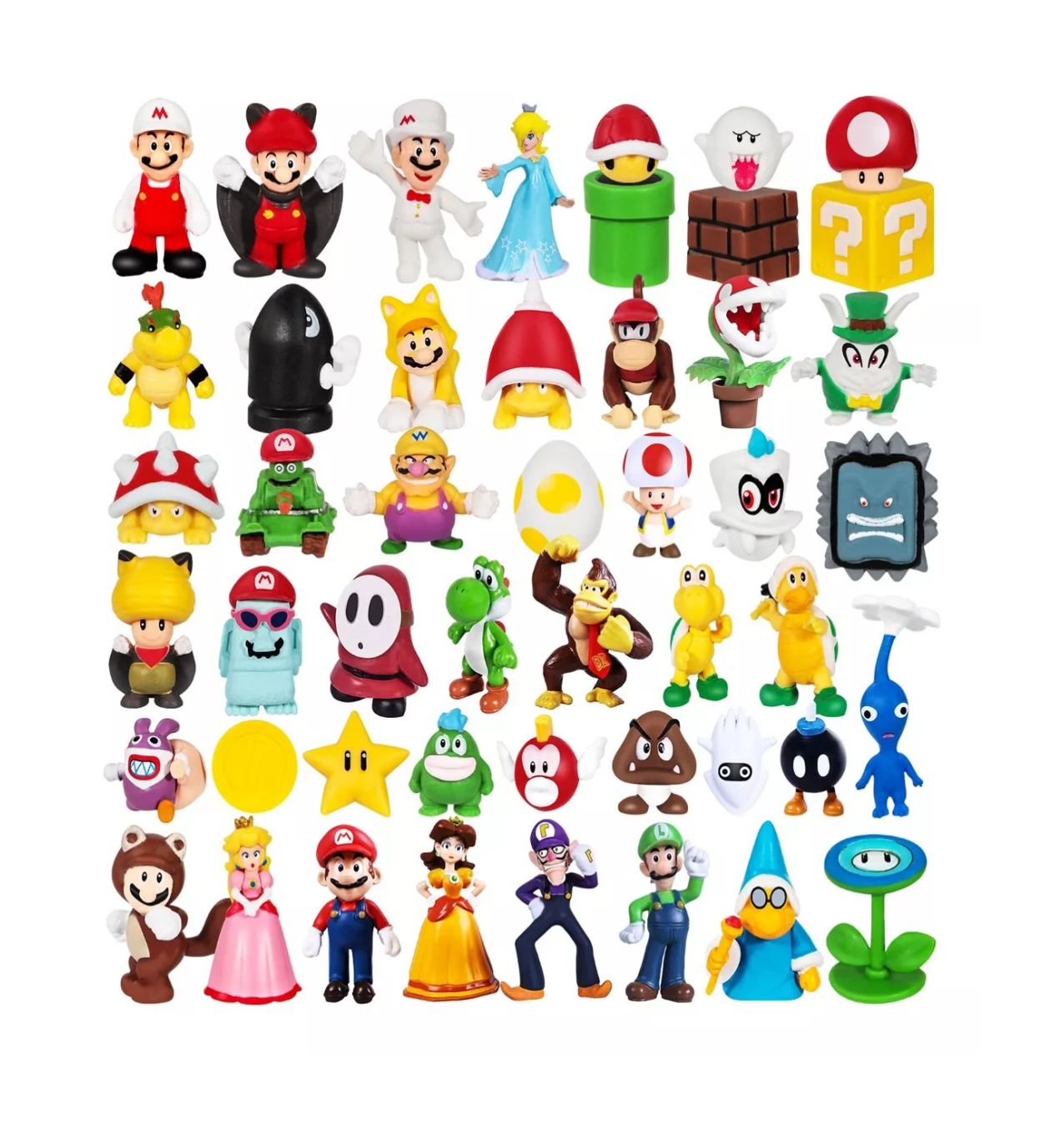 Figuras Super Mario Bros Multicolor 48 Piezas