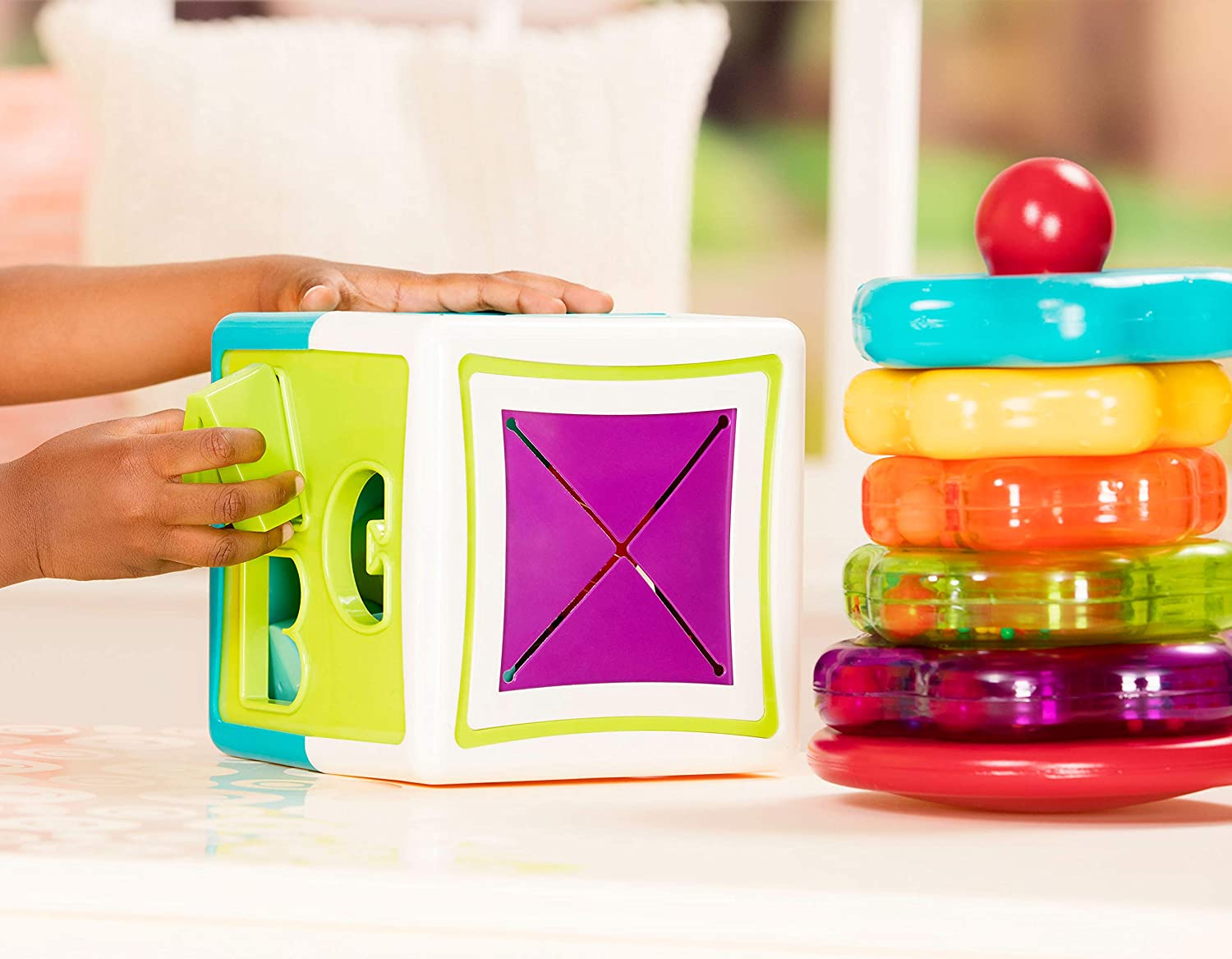 Foto 3 | Venta Internacional - Anillos Apilables Toy Battat y Cubo Clasificador de Formas