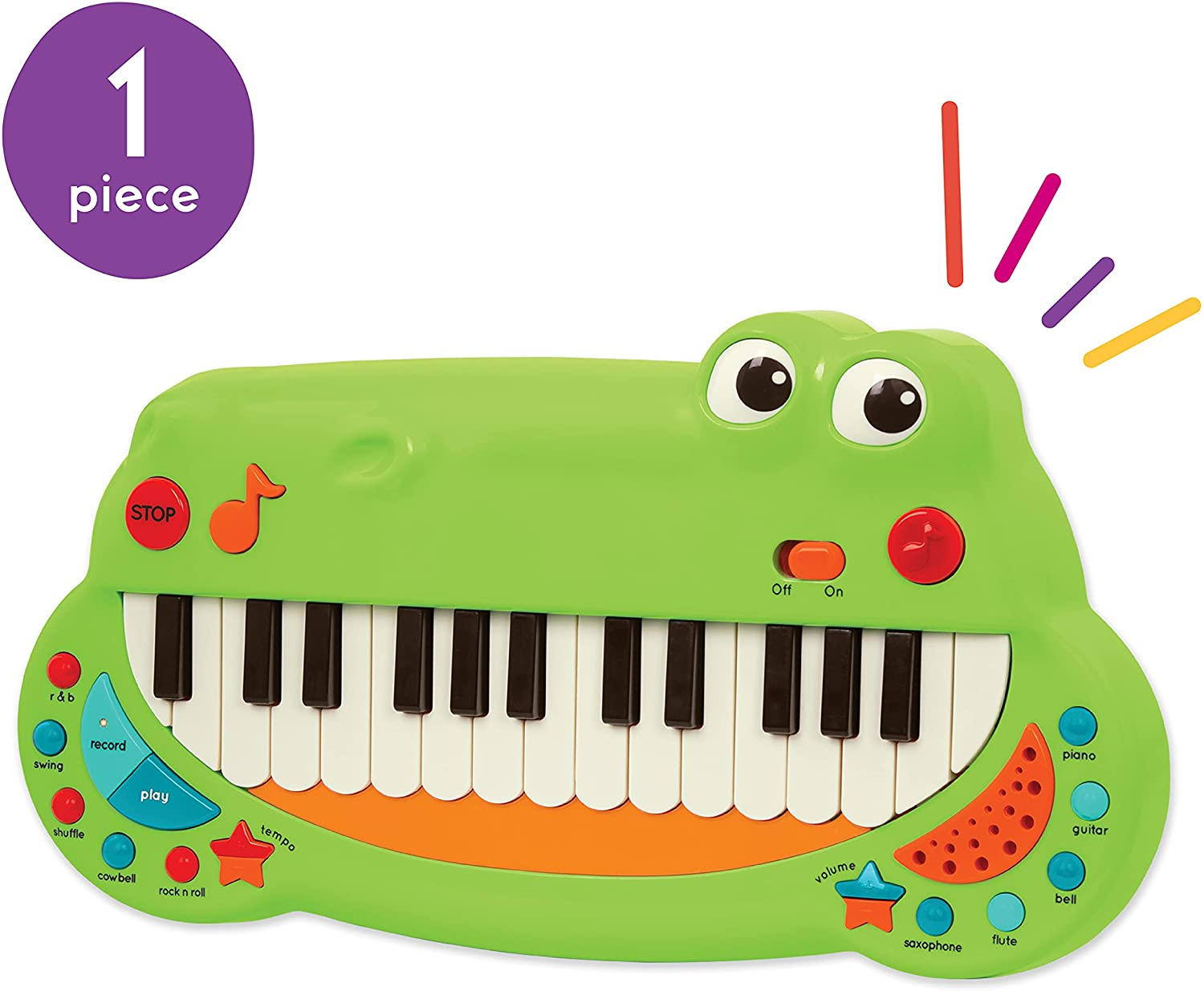 Foto 4 pulgar | Venta Internacional - Piano Toy Battat Crocodile 15 Canciones Infantiles