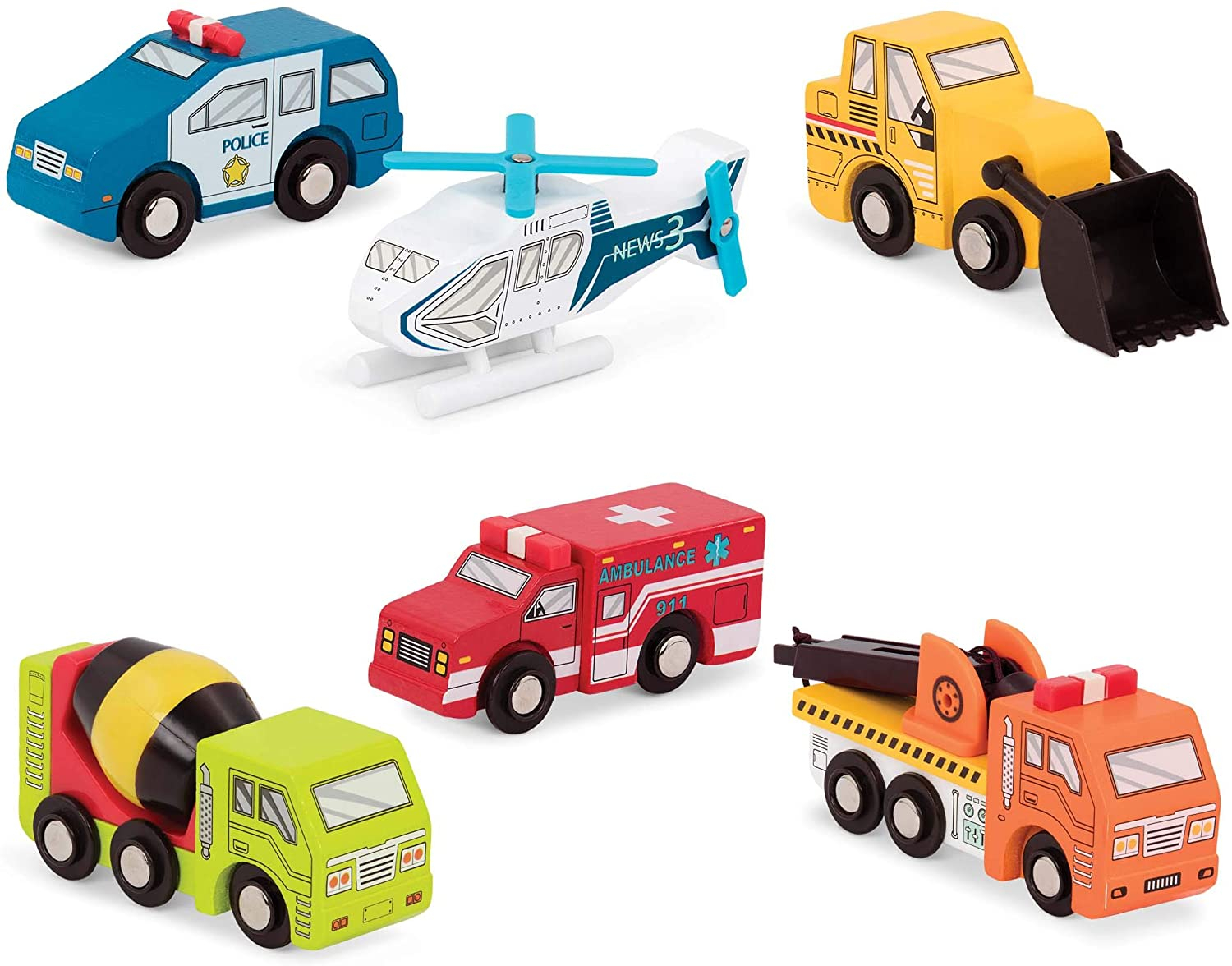 Foto 2 pulgar | Venta Internacional- Vehículos de Juguete de Madera de Toy Vehicles Battat para Niños de 3 Años