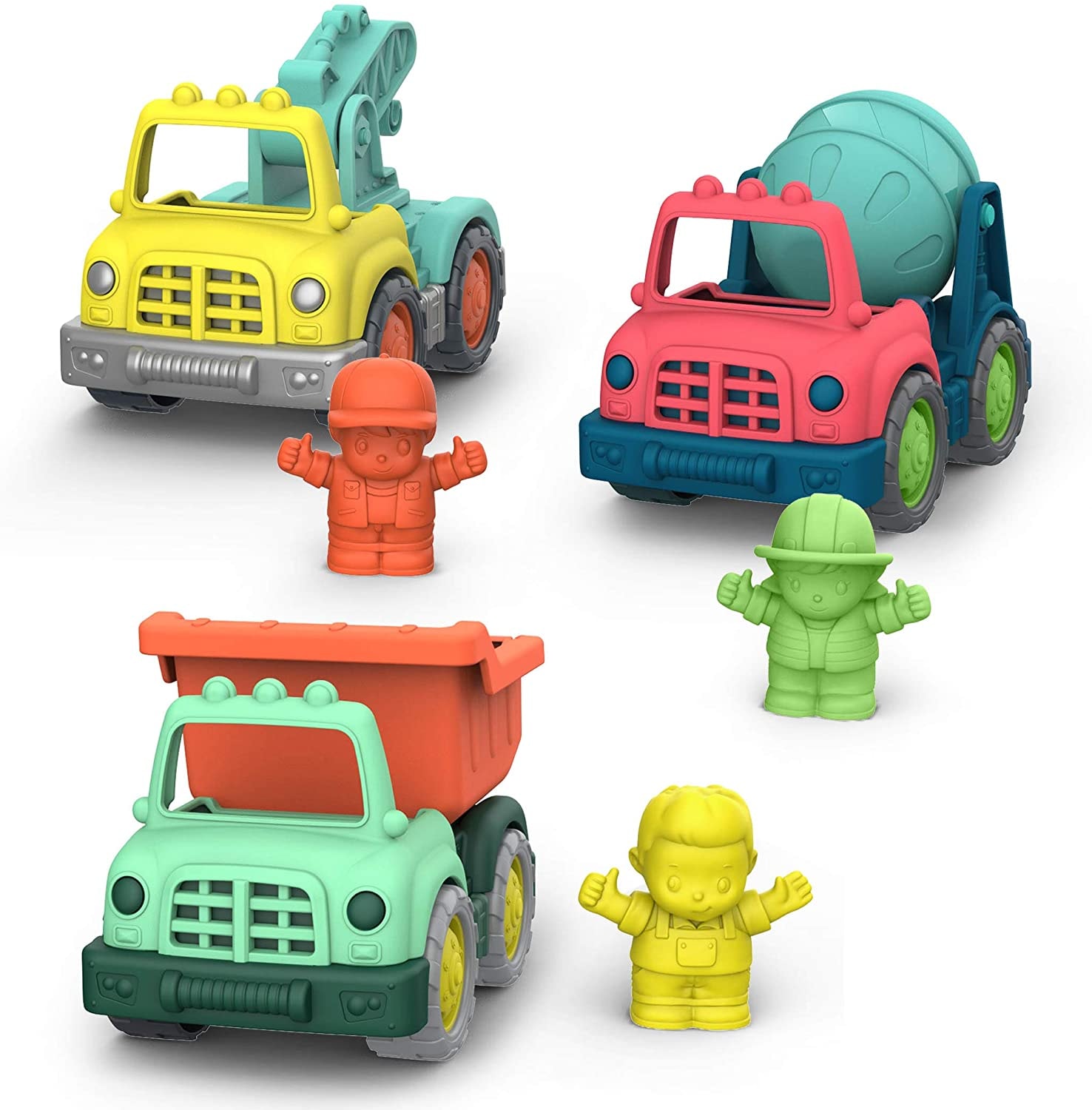 Venta Internacional- Set de 3 Camiones de Juguete + 3 Monitos Wonder Wheels Battat $586