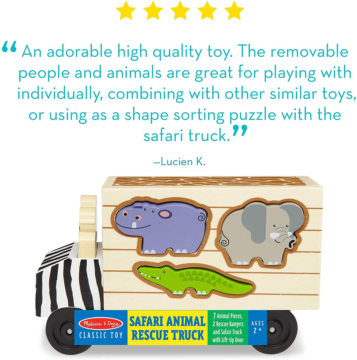 Foto 8 pulgar | Venta Internacional - Juguete de Madera Melissa & Doug Animal Rescue con 7 Animales