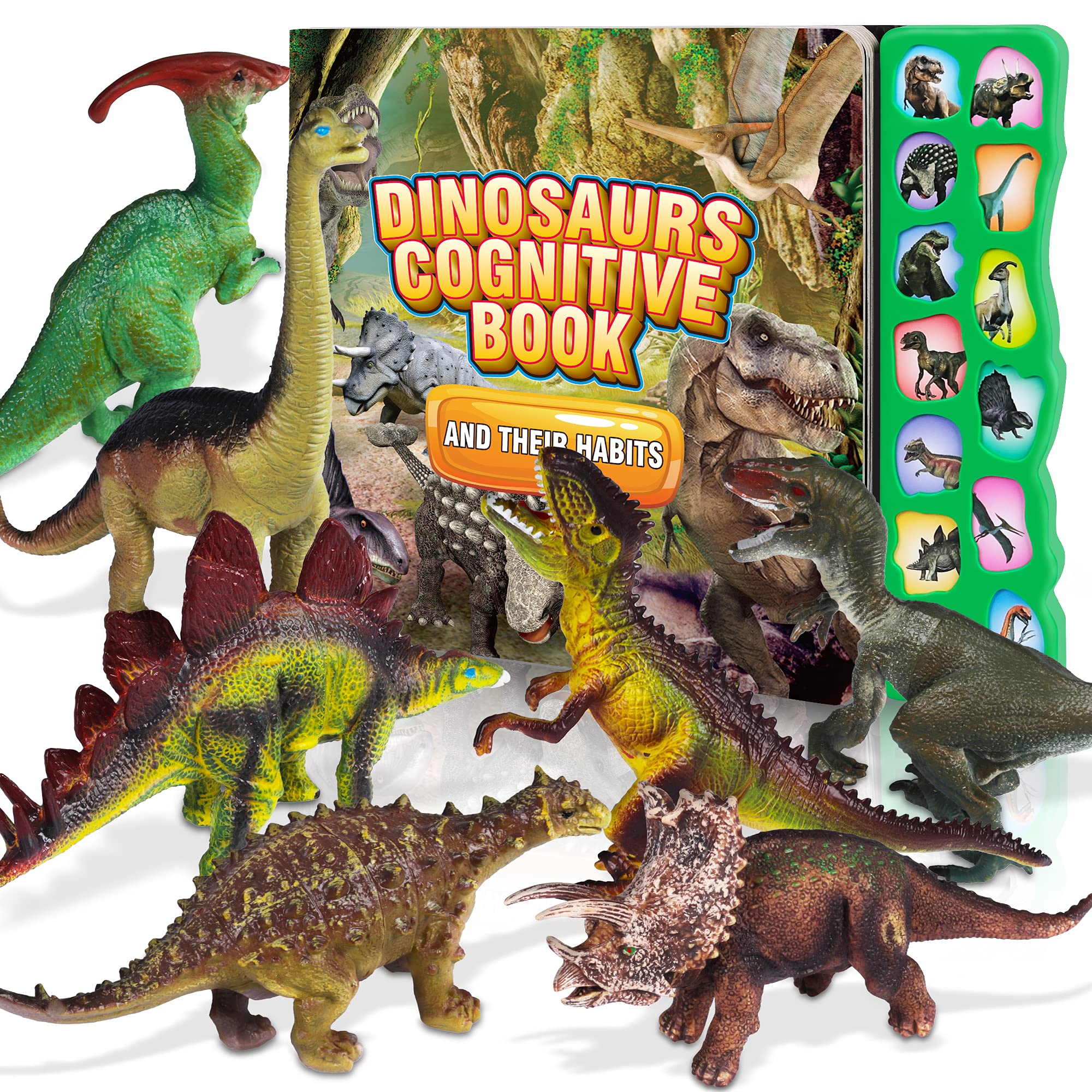 Foto 2 pulgar | Venta Internacional - Libro De Sonido Dinosaur Toys Con 12 Figuras De Juguete Para Niños De 3 A 6 Años