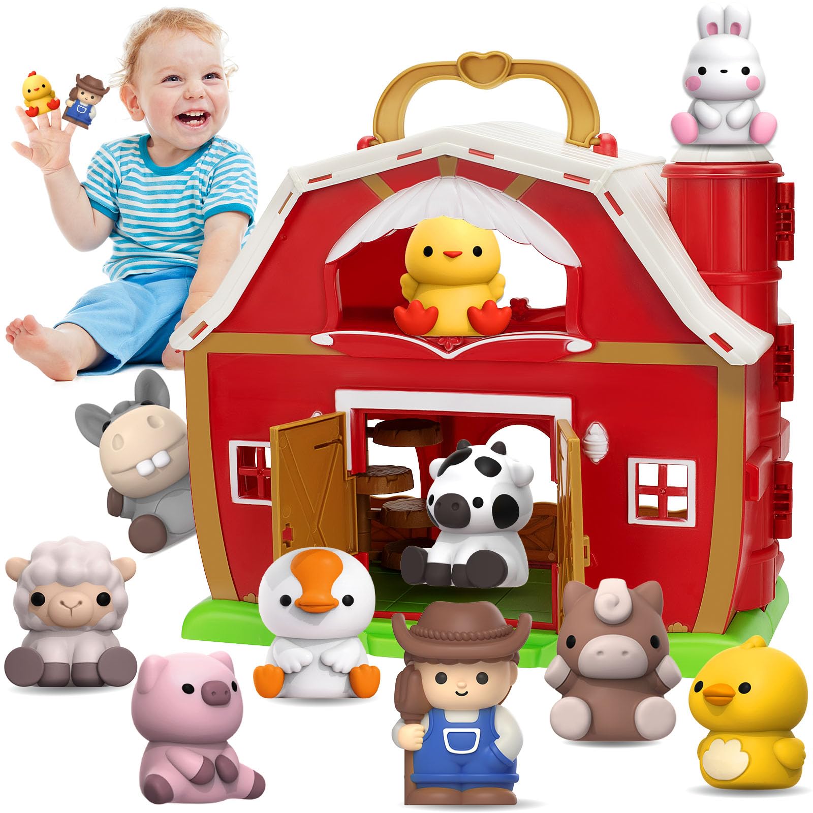 Venta Internacional - Juguete Aigybobo De Farm Animal Big Barn Para 1 A 3 Años Con Figuras