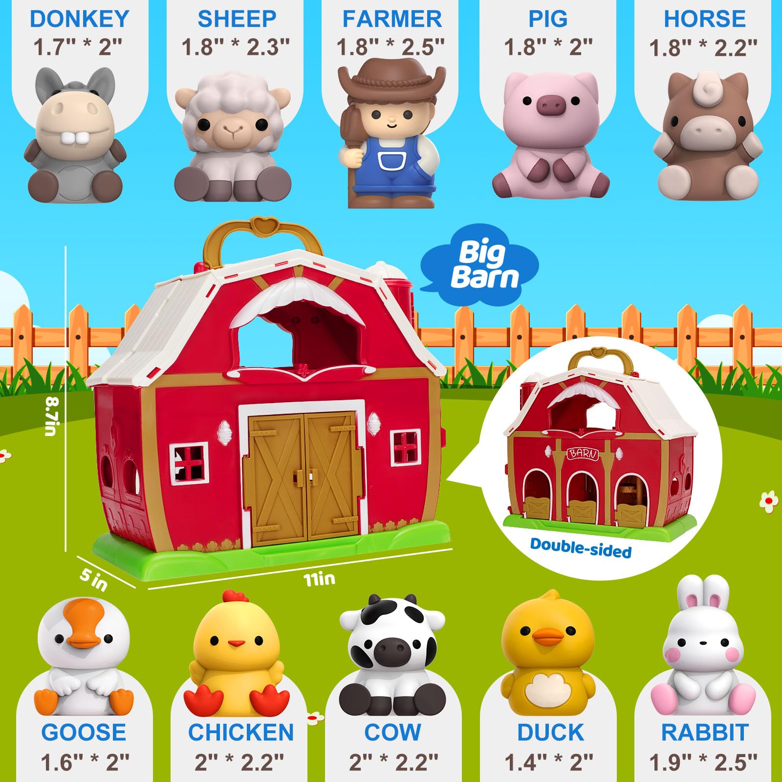 Foto 7 pulgar | Venta Internacional - Juguete Aigybobo De Farm Animal Big Barn Para 1 A 3 Años Con Figuras