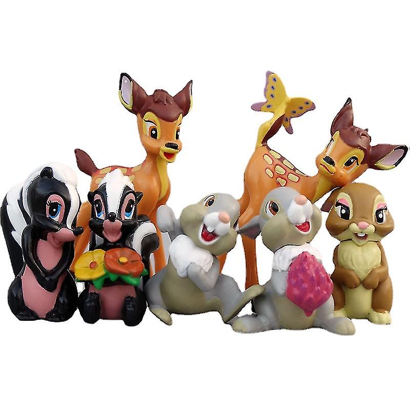 Venta Internacional - Set De Figuras De Acción Sajy, Paquete De 7 Unidades, Diseño De Conejo, Bambú Y Ciervo, De Pvc