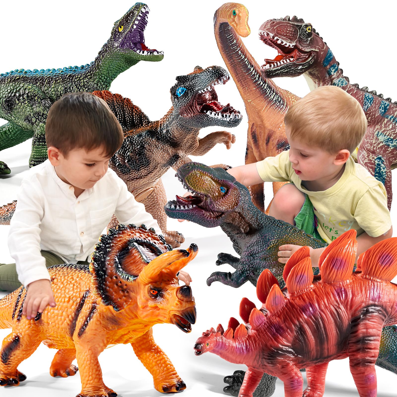 Venta Internacional - Dinosaur Toys Temi Jumbo De 7 Piezas Para Niños De 3 A 5 Años Con Funda