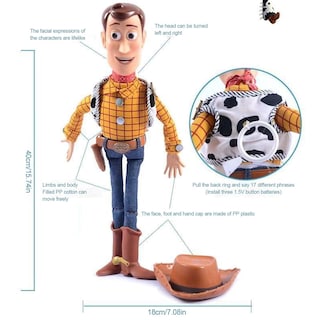 Foto 3 | Venta Internacional - Figura De Acción Toy Story True Talkers Woody 38 Cm Pixar Gjj07