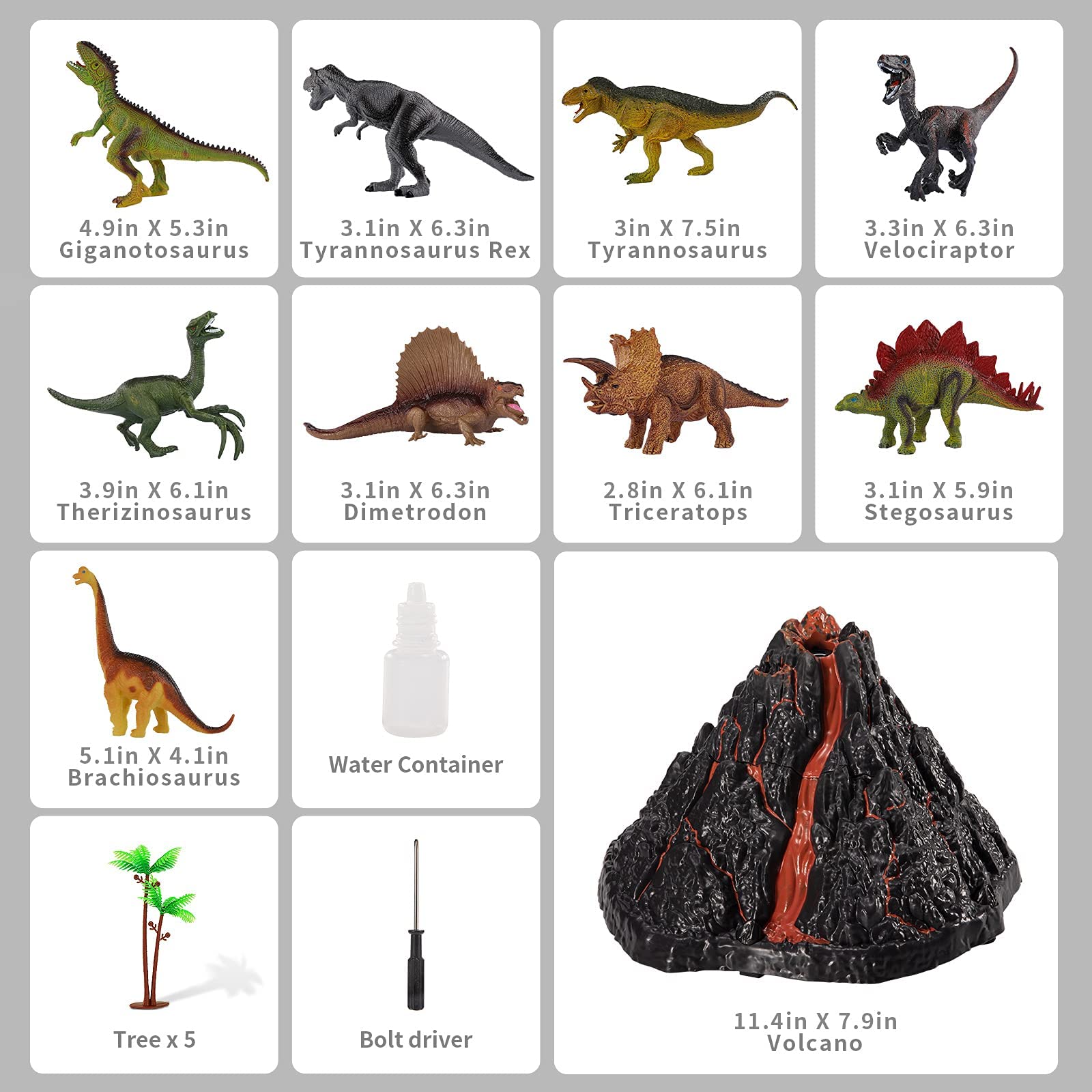 Foto 7 pulgar | Venta Internacional - Juguete Con Forma De Volcán Y Dinosaurio Temi Con 9 Figuras De Dinosaurios Realistas Y Tapete