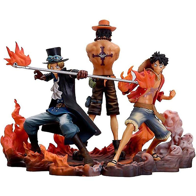 Foto 2 pulgar | Venta Internacional - Set De Muñecos Sajy One Piece Sabo/luffy/ace Pvc 12 X 14 X 9 Cm