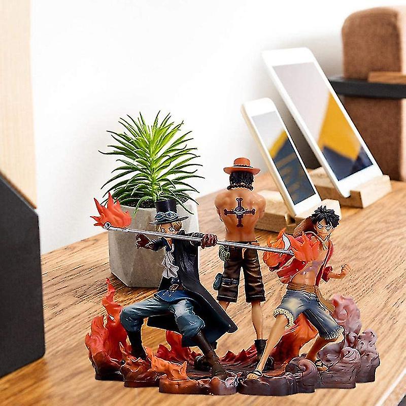 Foto 3 pulgar | Venta Internacional - Set De Muñecos Sajy One Piece Sabo/luffy/ace Pvc 12 X 14 X 9 Cm