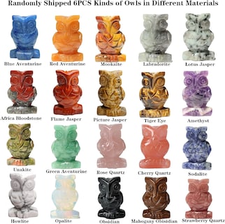Foto 2 | Venta Internacional - Figuras De Búho De Cristal Jieyou Mix 6 Unidades Piedras Preciosas De 1.5 Pulgadas