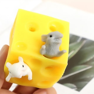 Foto 3 | Figuras Aplastables De Ratón Y Queso De Juguete Para Descompresión - Venta Internacional.