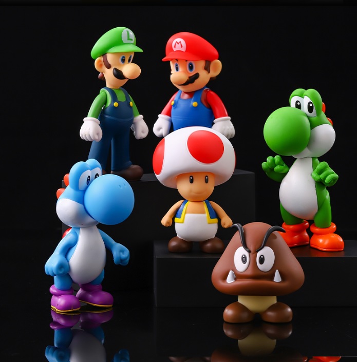 Figuras De Acción De Super Mario, Paquete De 6 Unidades, Luigi Yoshi, 12 Cm De Altura - Venta Internacional.