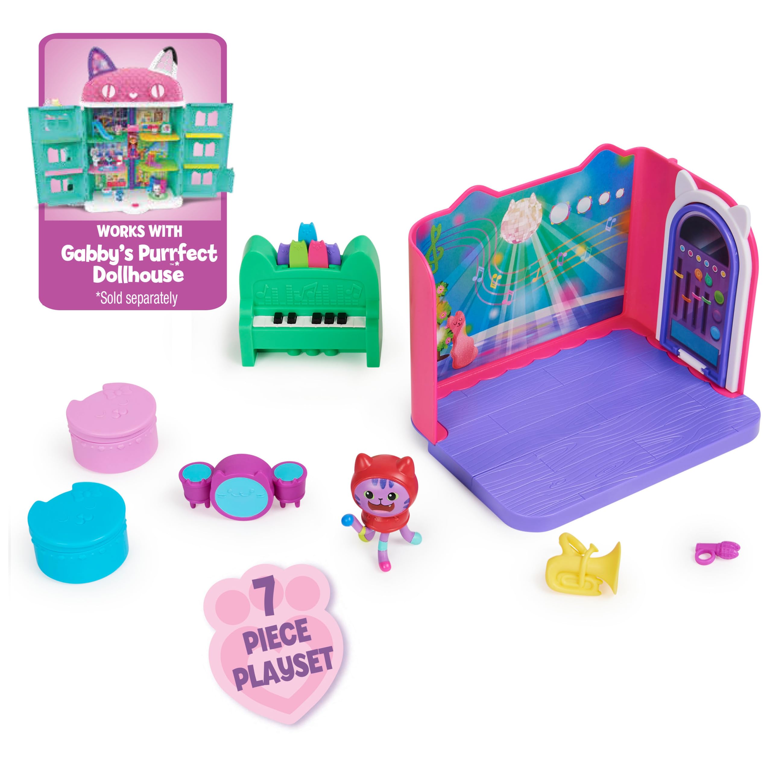 Foto 7 pulgar | Toy Gabby's Dollhouse Groovy Music Room Con Daniel James Catnip - Venta Internacional.