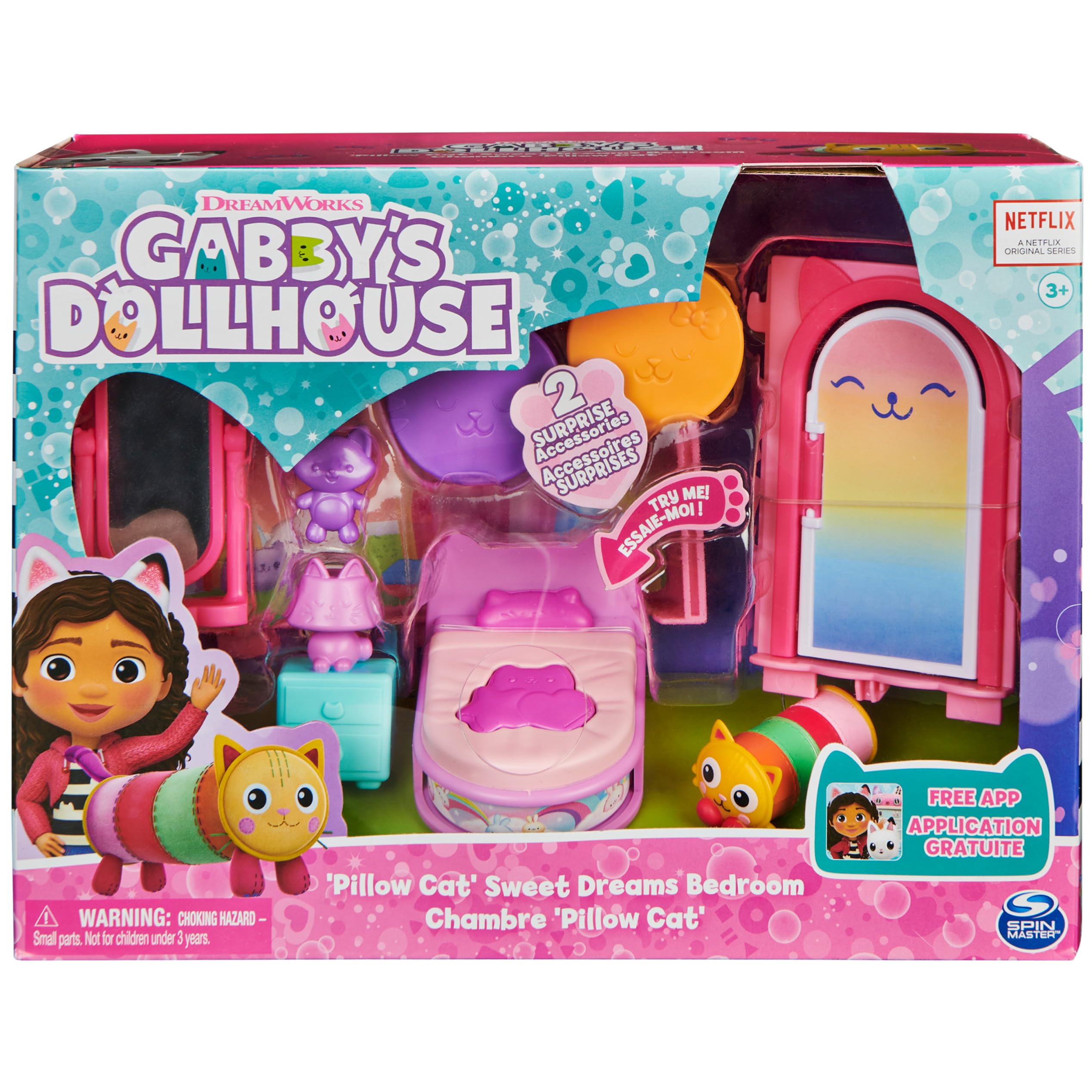 Foto 3 pulgar | Dormitorio Sweet Dreams De Toy Gabby's Dollhouse Con Almohada Cat 3+ - Venta Internacional.