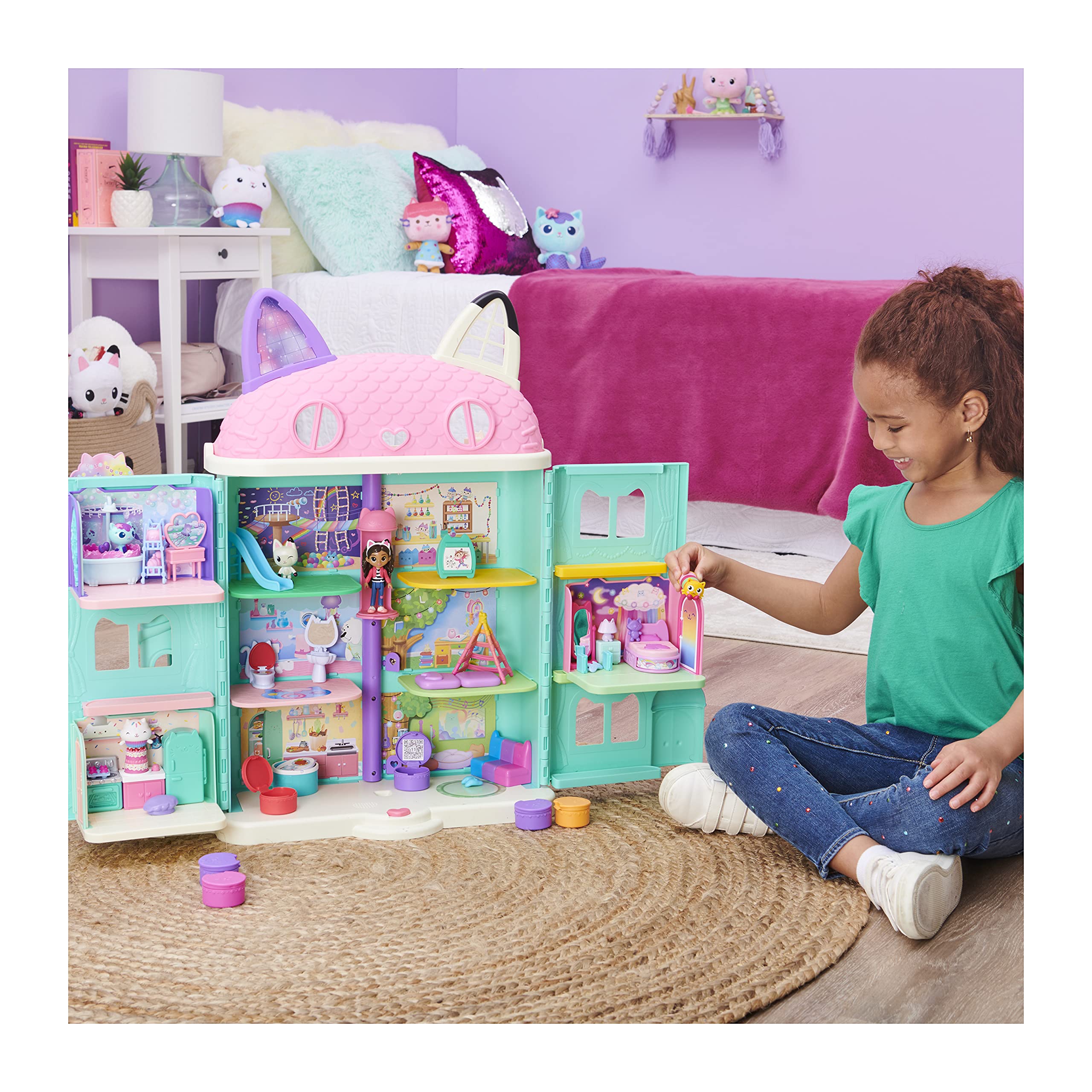 Foto 4 pulgar | Dormitorio Sweet Dreams De Toy Gabby's Dollhouse Con Almohada Cat 3+ - Venta Internacional.