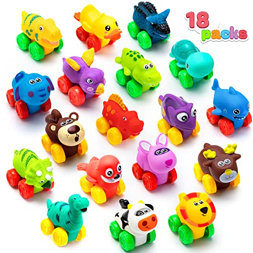 Juego De Coches De Juguete Joyin Animal Rubber, 18 Piezas, Para Niños Y Niñas - Venta Internacional.