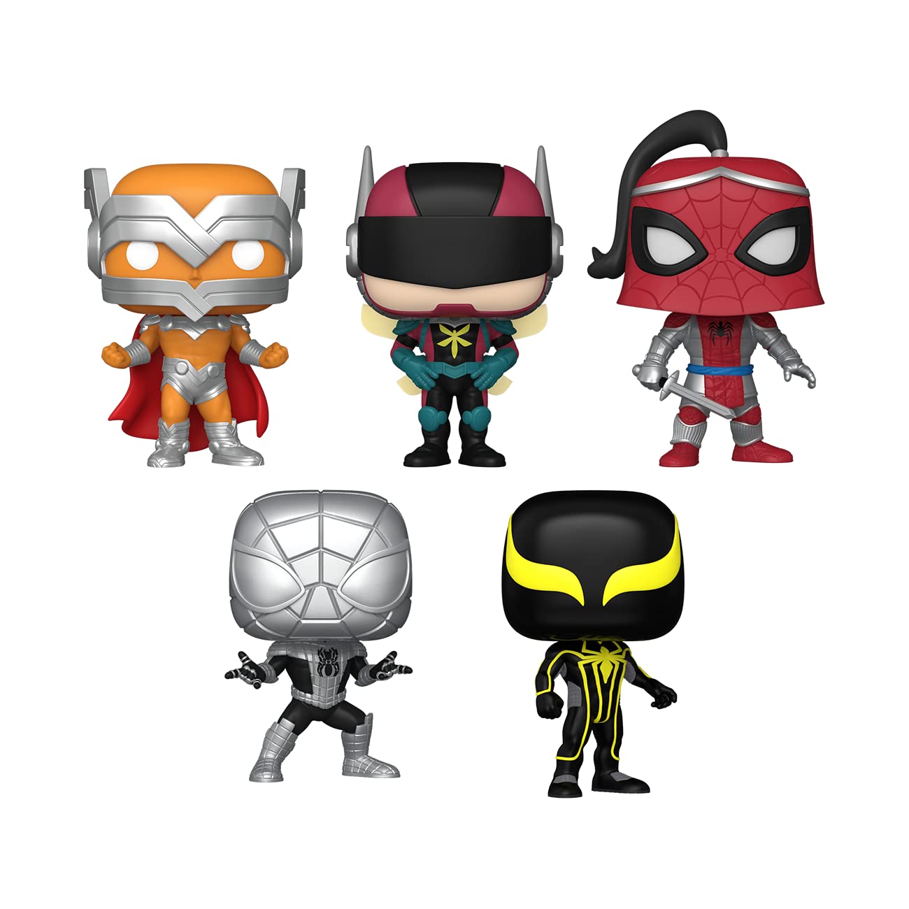 ¡funko Pop! Marvel Spider-man Beyond Amazing, Paquete De 5 - Venta Internacional.