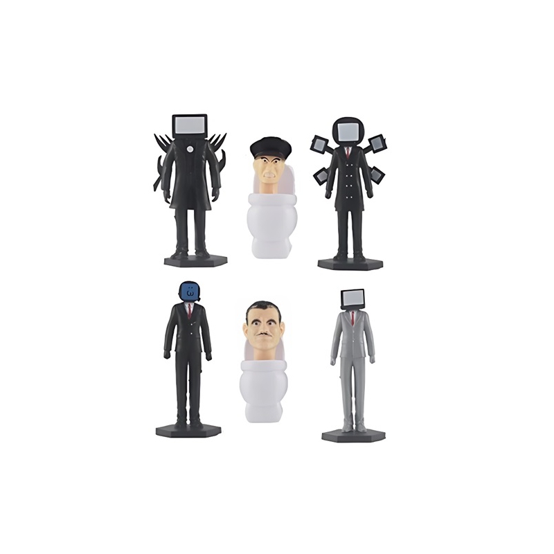 Foto 1 | Set De Figuras Skibidi Toilet Titan Tv Man De 9 Cm, Juego De 6 - Venta Internacional.
