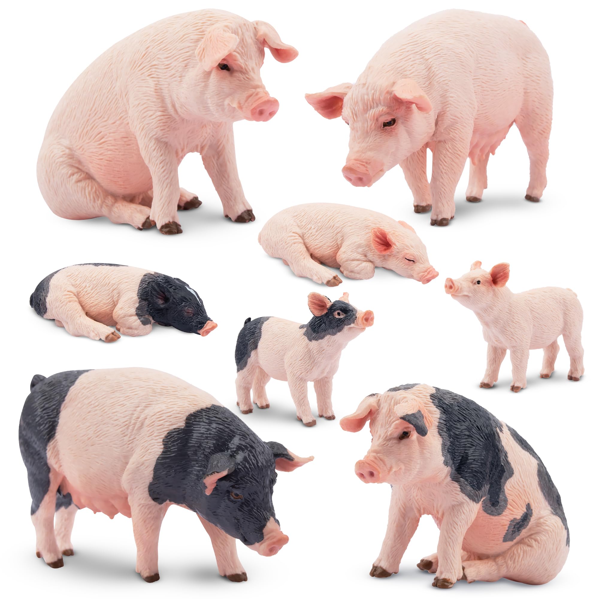 Juego De Figuras Toymany Pig Farm Animal, 8 Piezas, Para Niños Pequeños - Venta Internacional.