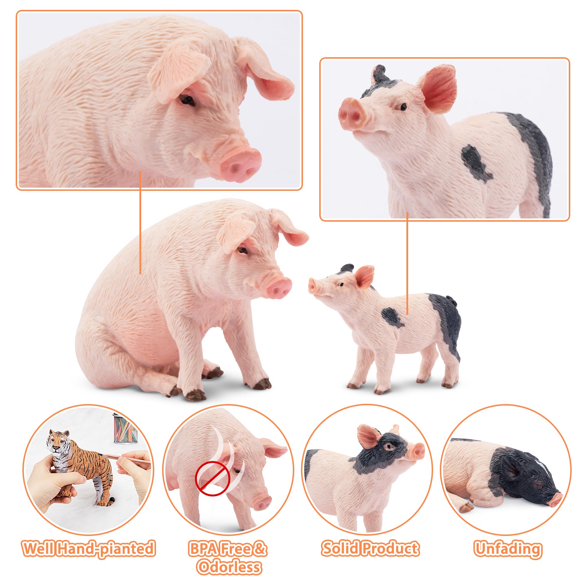 Foto 4 pulgar | Juego De Figuras Toymany Pig Farm Animal, 8 Piezas, Para Niños Pequeños - Venta Internacional.