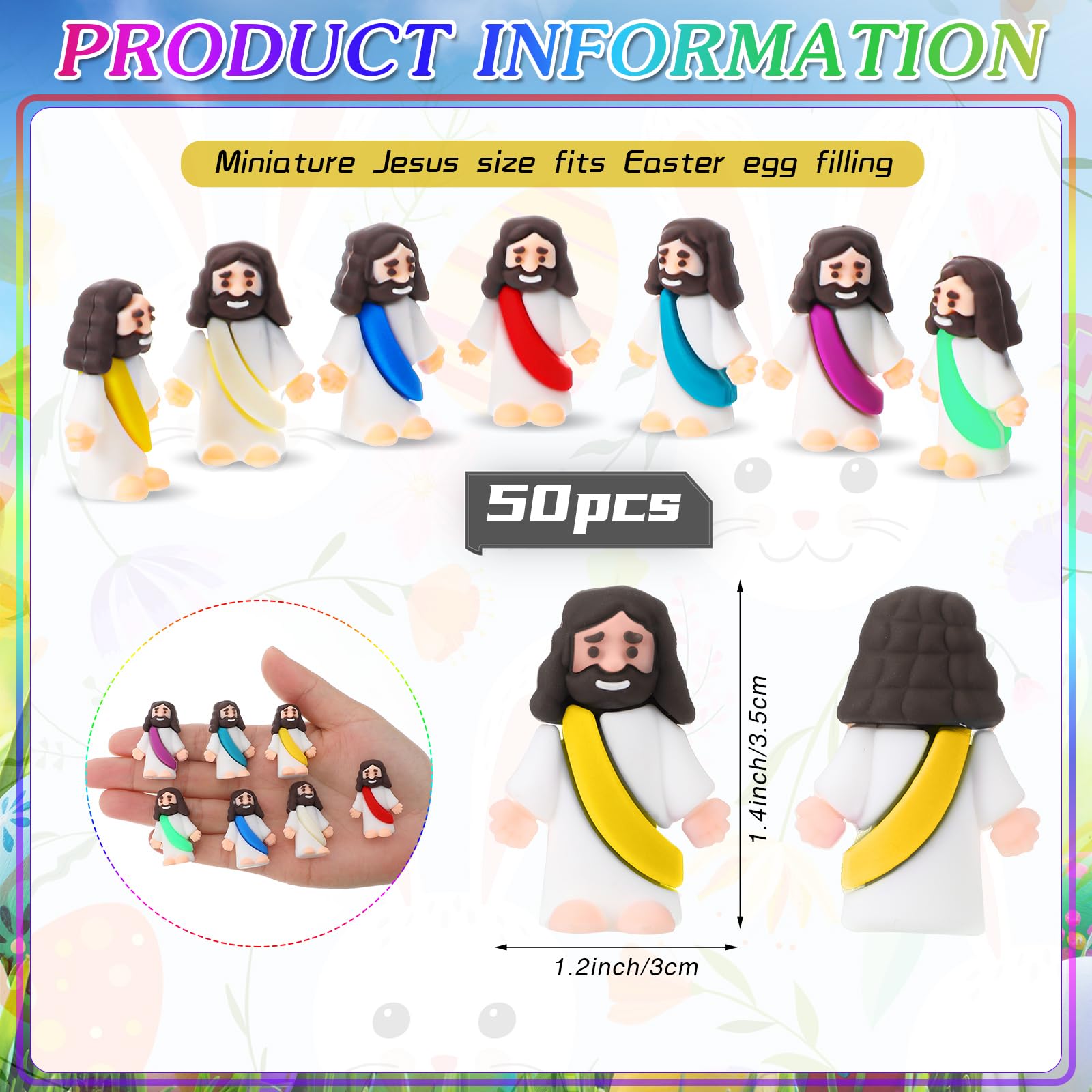 Foto 3 pulgar | Minifigurita De Goma De Jesús Sumind, 50 Unidades, Obsequios Para Fiestas De Pascua - Venta Internacional.