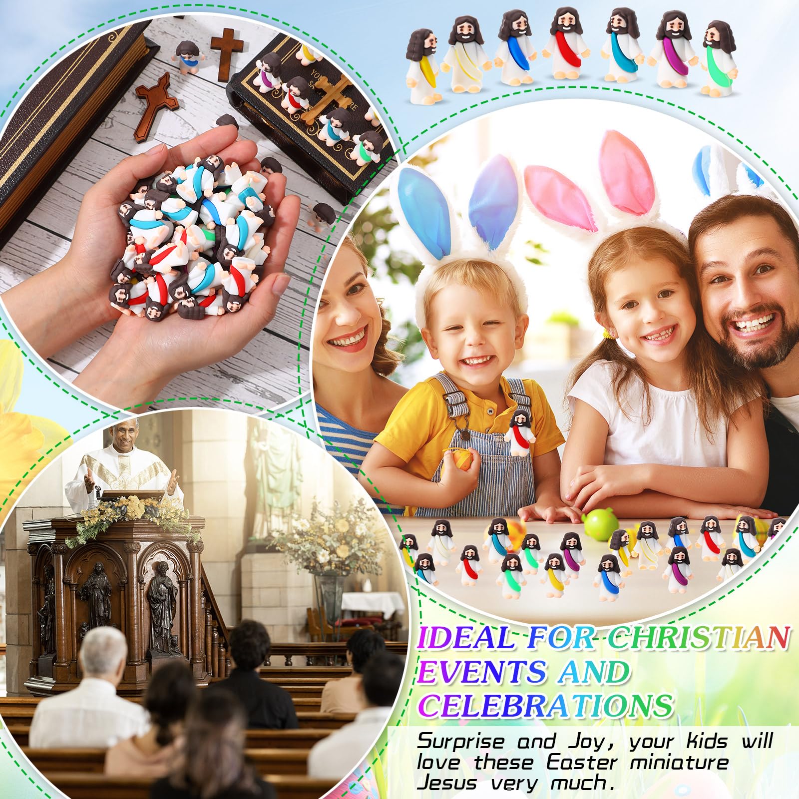 Foto 5 pulgar | Minifigurita De Goma De Jesús Sumind, 50 Unidades, Obsequios Para Fiestas De Pascua - Venta Internacional.