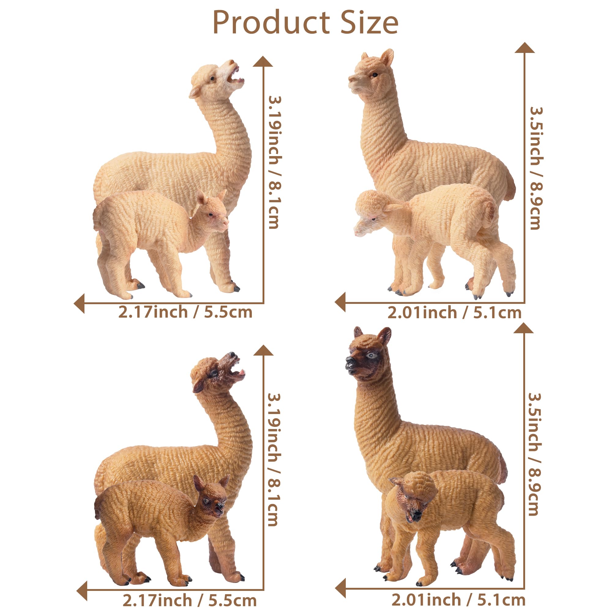 Foto 6 pulgar | Figuras De Alpaca Toymany, De Plástico Realista, 8 Unidades, Para Niños - Venta Internacional.