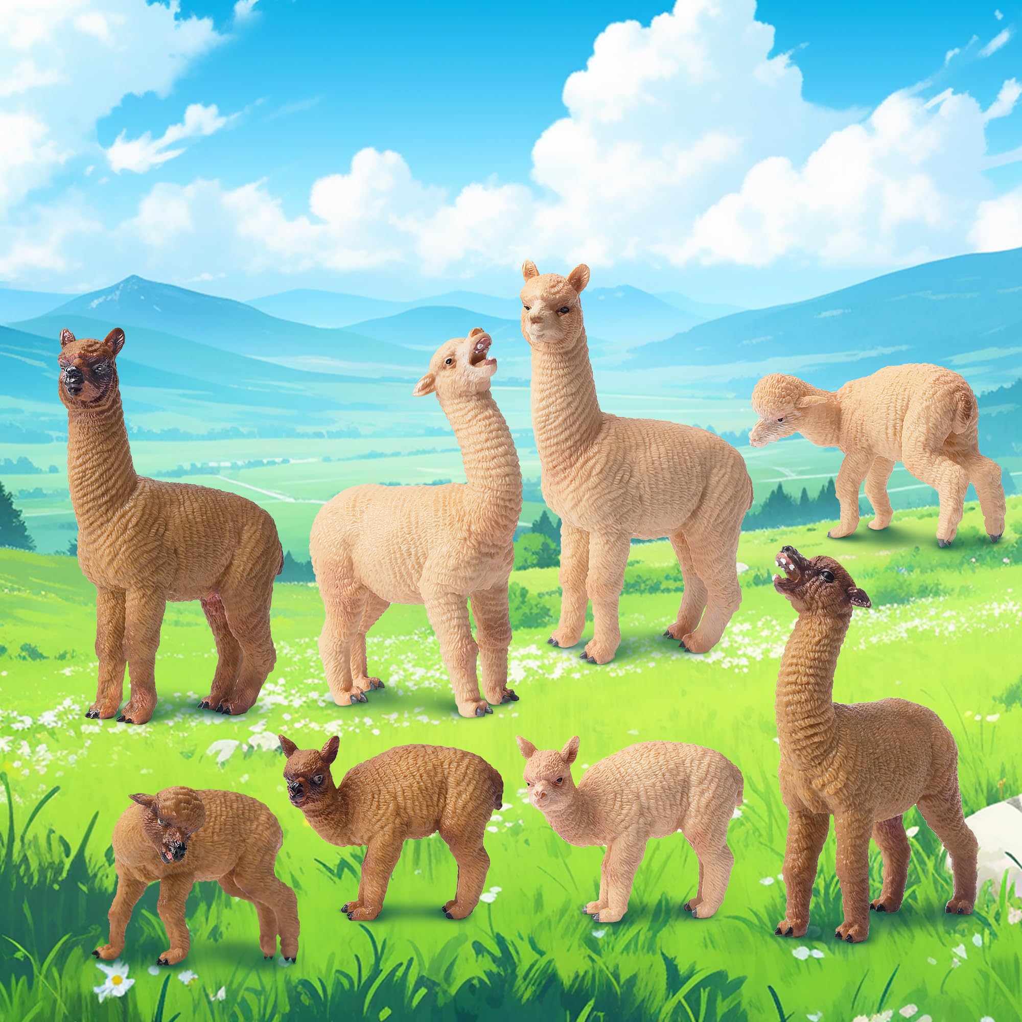 Foto 7 pulgar | Figuras De Alpaca Toymany, De Plástico Realista, 8 Unidades, Para Niños - Venta Internacional.