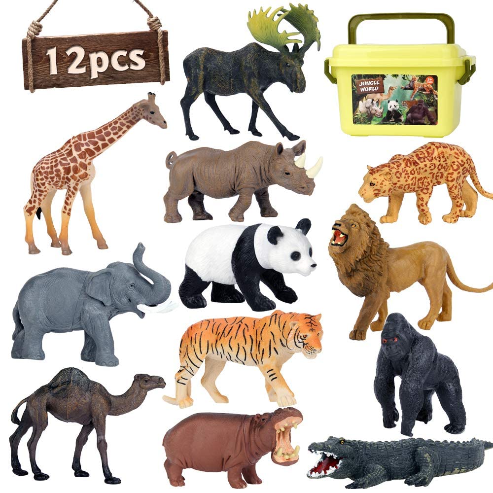 Foto 2 pulgar | Figuras De Animales Toy Safari Mini Tudou, 12 Unidades Con Caja De Almacenamiento - Venta Internacional.