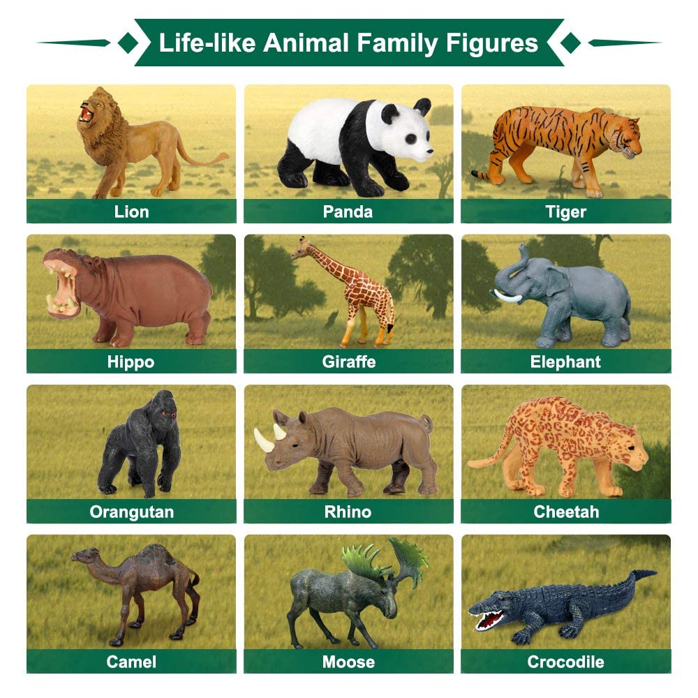 Foto 2 | Figuras De Animales Toy Safari Mini Tudou, 12 Unidades Con Caja De Almacenamiento - Venta Internacional.