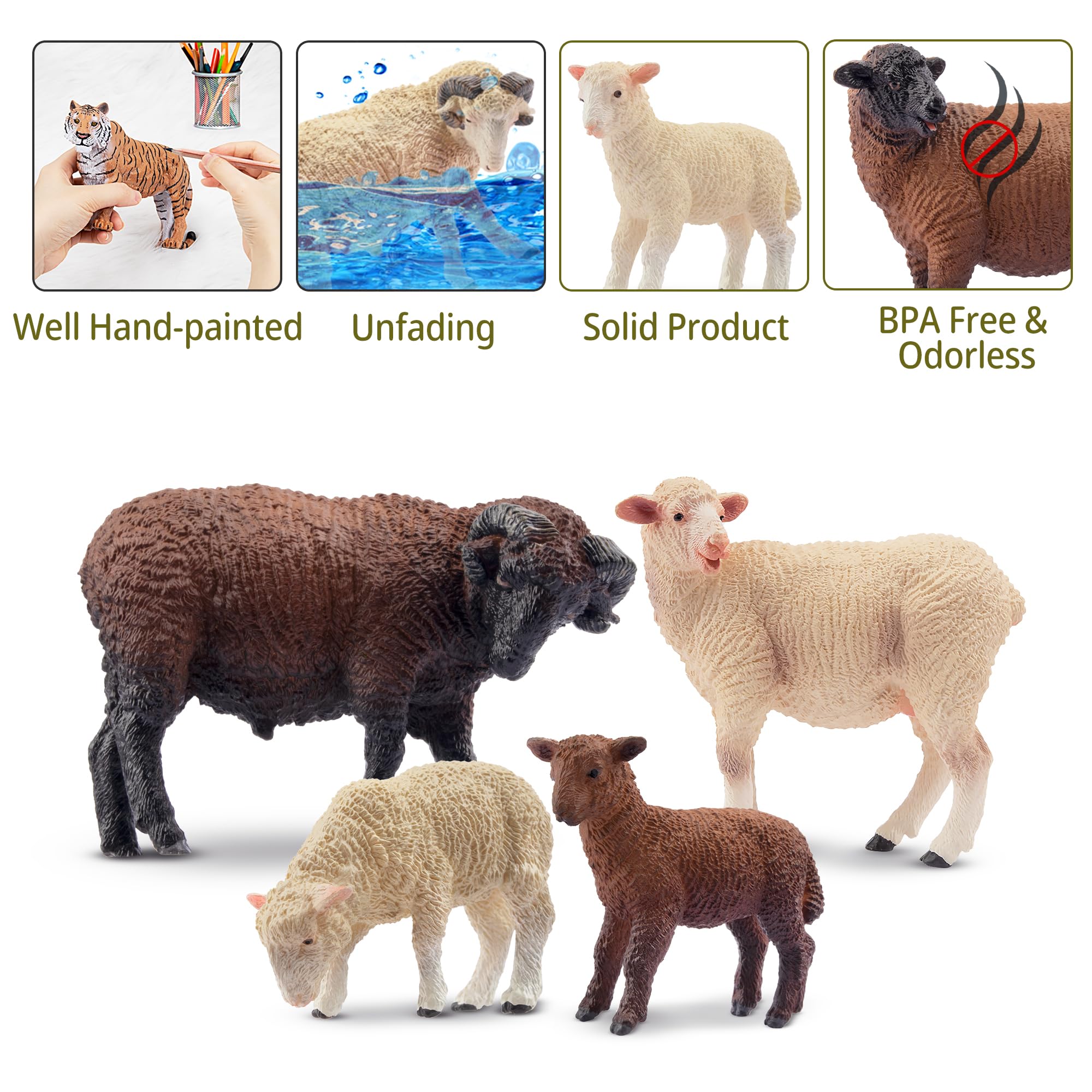 Foto 4 | Figura De Juguete Toymany Merino Sheep Farm Animal Para Niños - Venta Internacional.