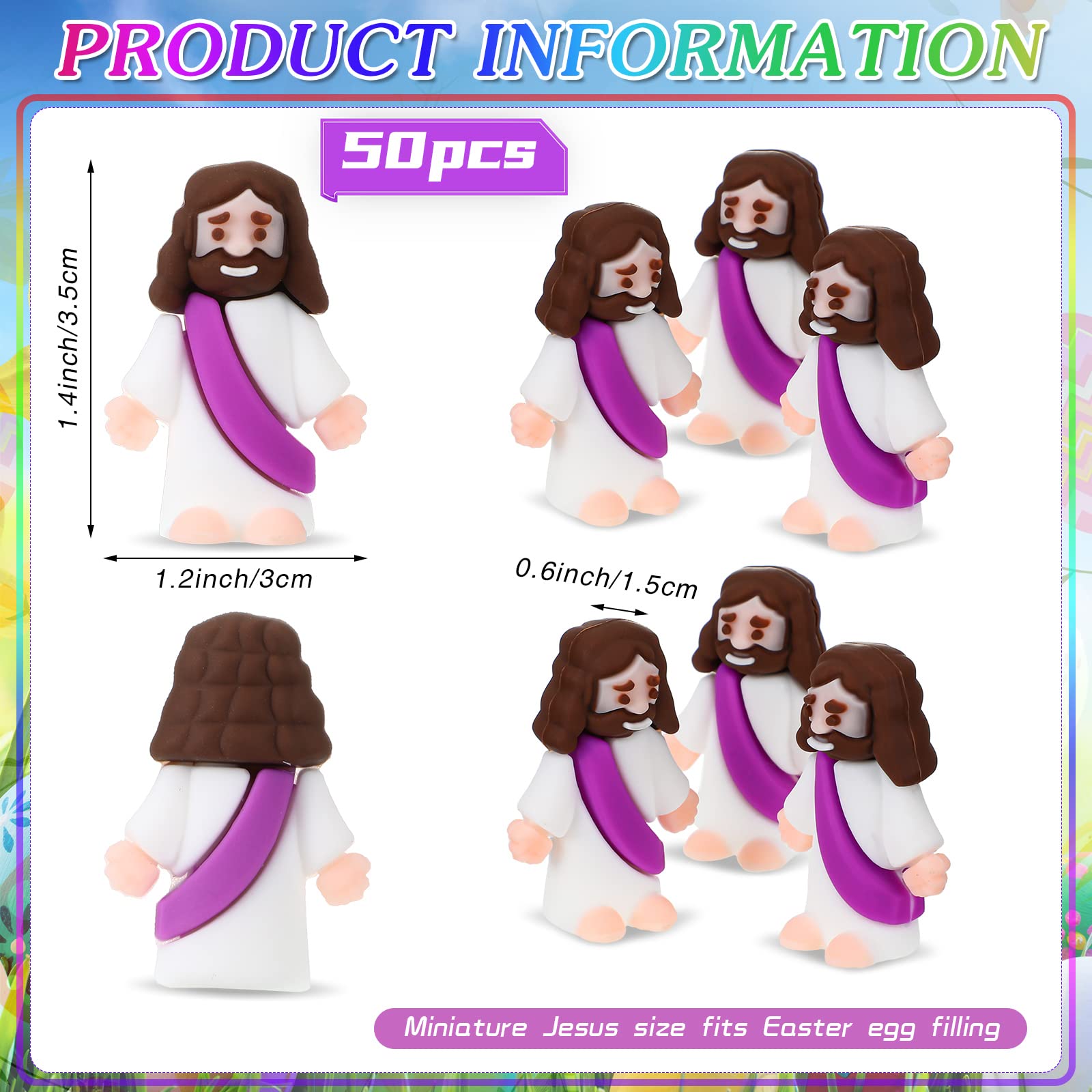Foto 3 pulgar | Minifigurita De Goma De Jesús Sumind, 50 Unidades, Obsequios Para Fiestas De Pascua - Venta Internacional.