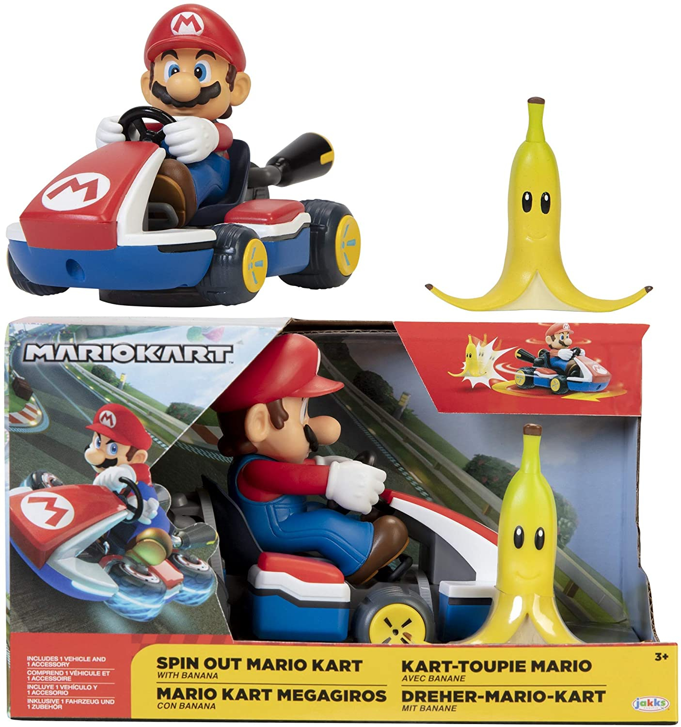Foto 2 pulgar | Vehículo De Juguete Super Mario Spin Out 2.5 Mariokart - Mario Racer - Venta Internacional.