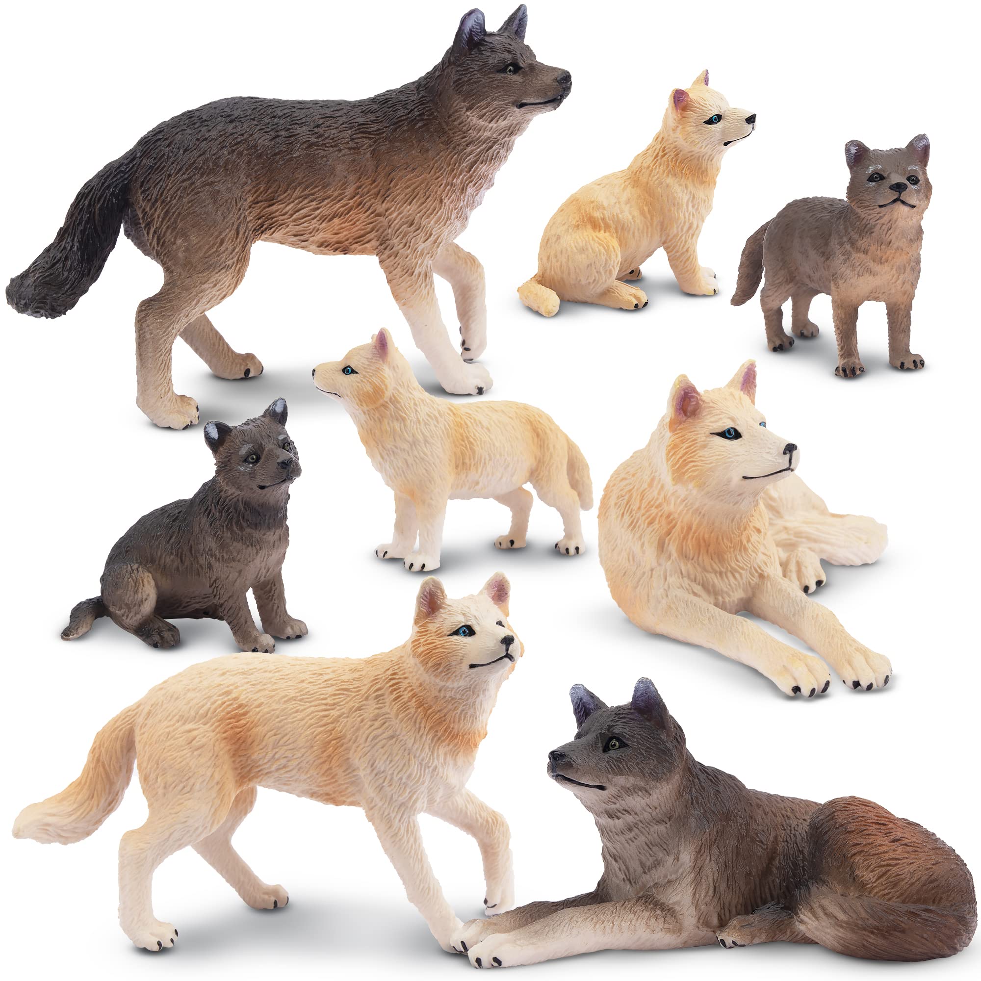 Figuras De Animales De Juguete Toymany Wolf, 8 Unidades, Para Niños De 3 A 12 Años - Venta Internacional.