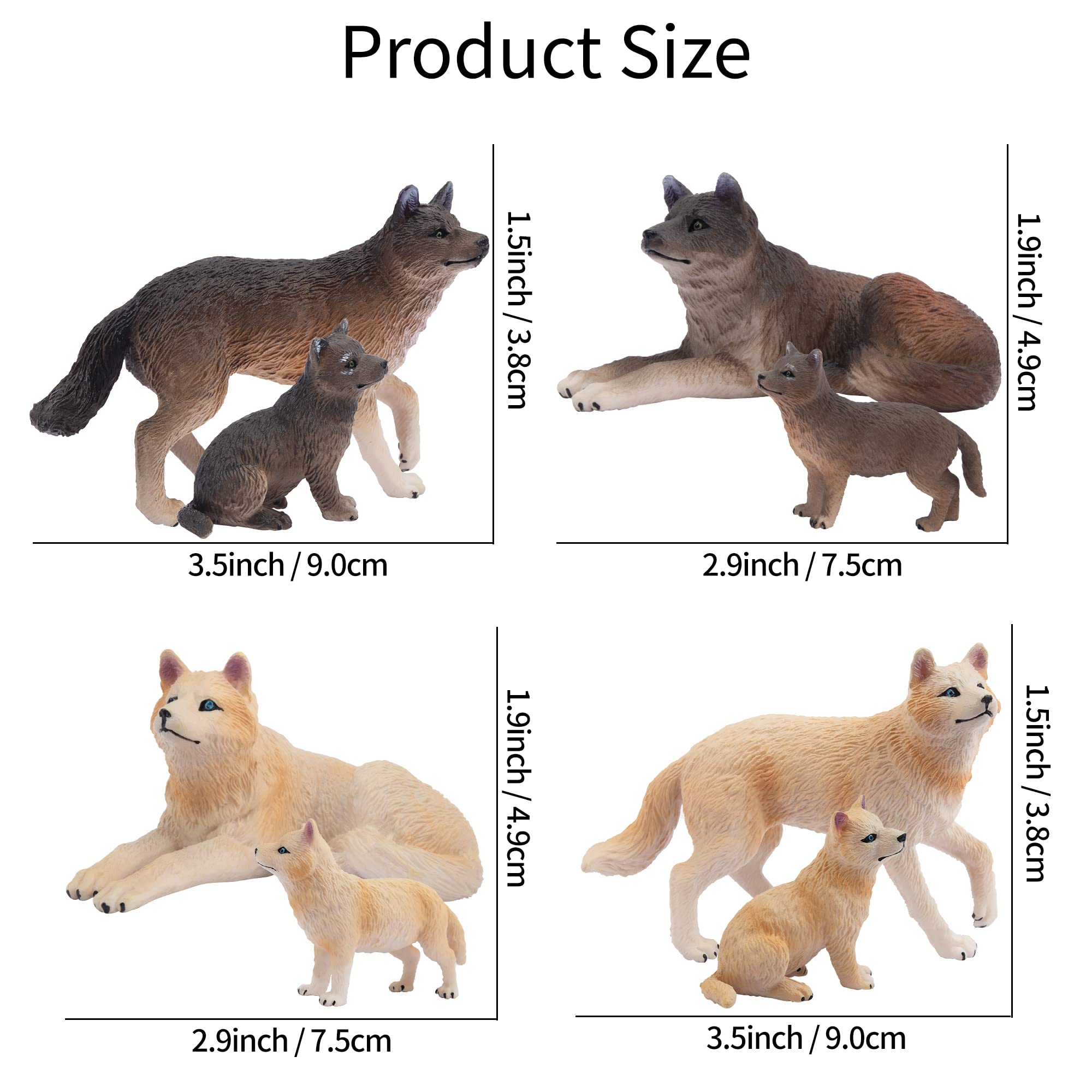 Foto 5 pulgar | Figuras De Animales De Juguete Toymany Wolf, 8 Unidades, Para Niños De 3 A 12 Años - Venta Internacional.