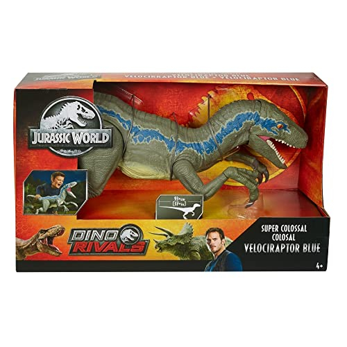Foto 4 pulgar | Figura De Acción Jurassic World Toys Velociraptor Azul 45 Cm - Venta Internacional.