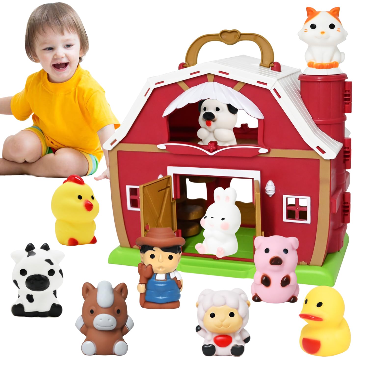 Foto 2 pulgar | Marionetas Toy Farm Animal Finger Puppets Big Red Barn Para 1 A 3 Años - Venta Internacional.