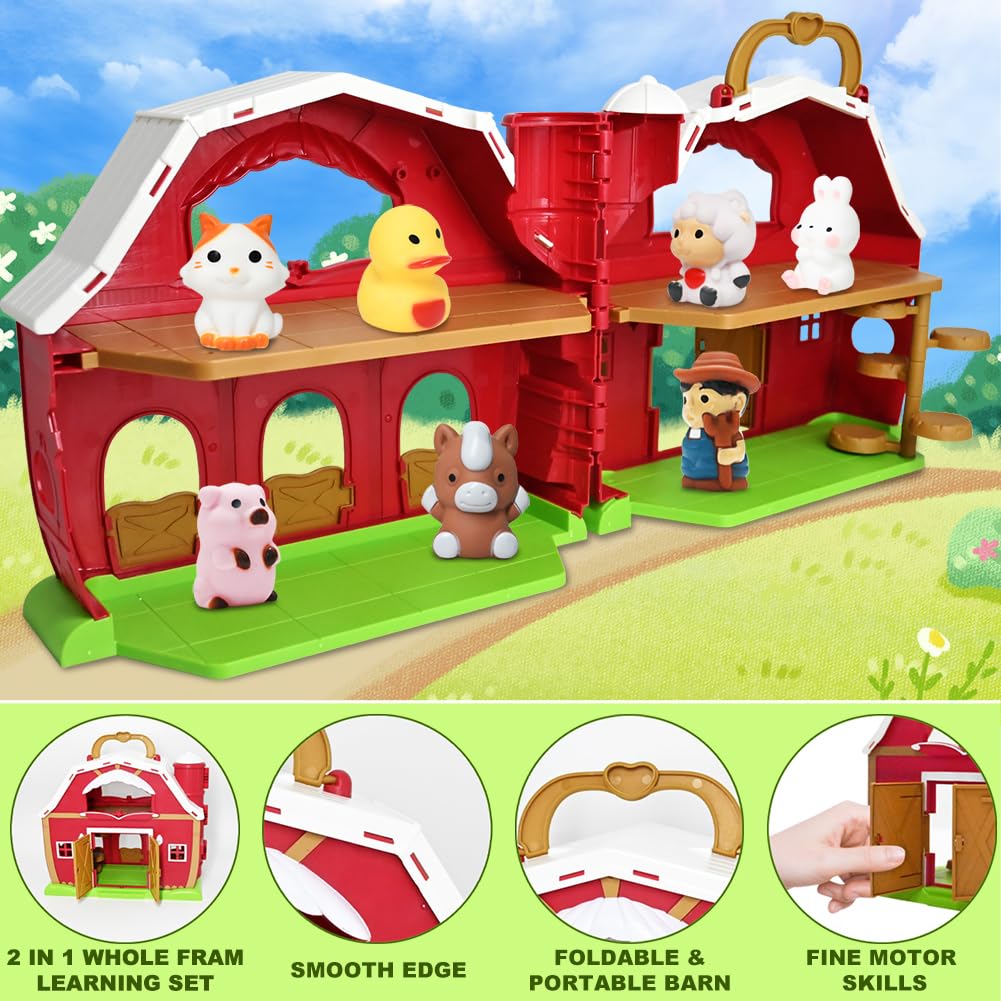 Foto 5 pulgar | Marionetas Toy Farm Animal Finger Puppets Big Red Barn Para 1 A 3 Años - Venta Internacional.