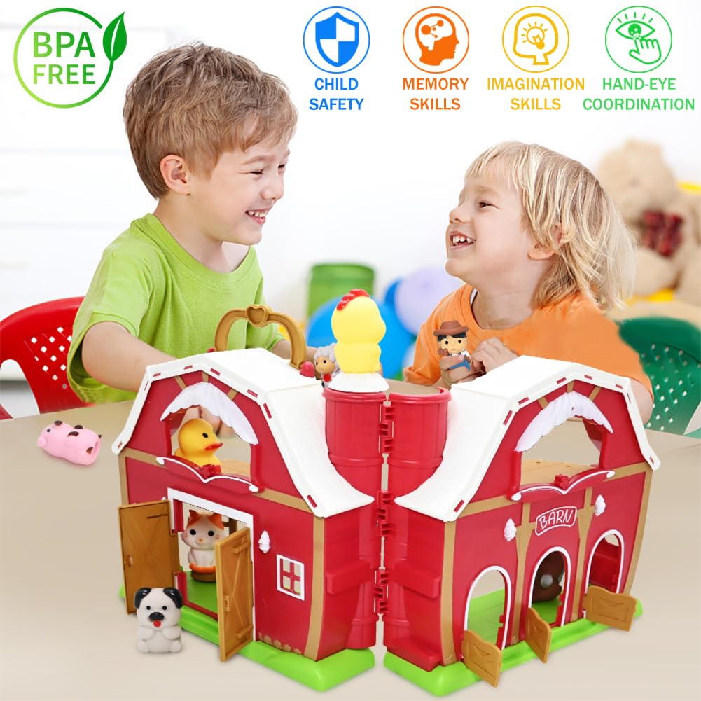 Foto 6 pulgar | Marionetas Toy Farm Animal Finger Puppets Big Red Barn Para 1 A 3 Años - Venta Internacional.
