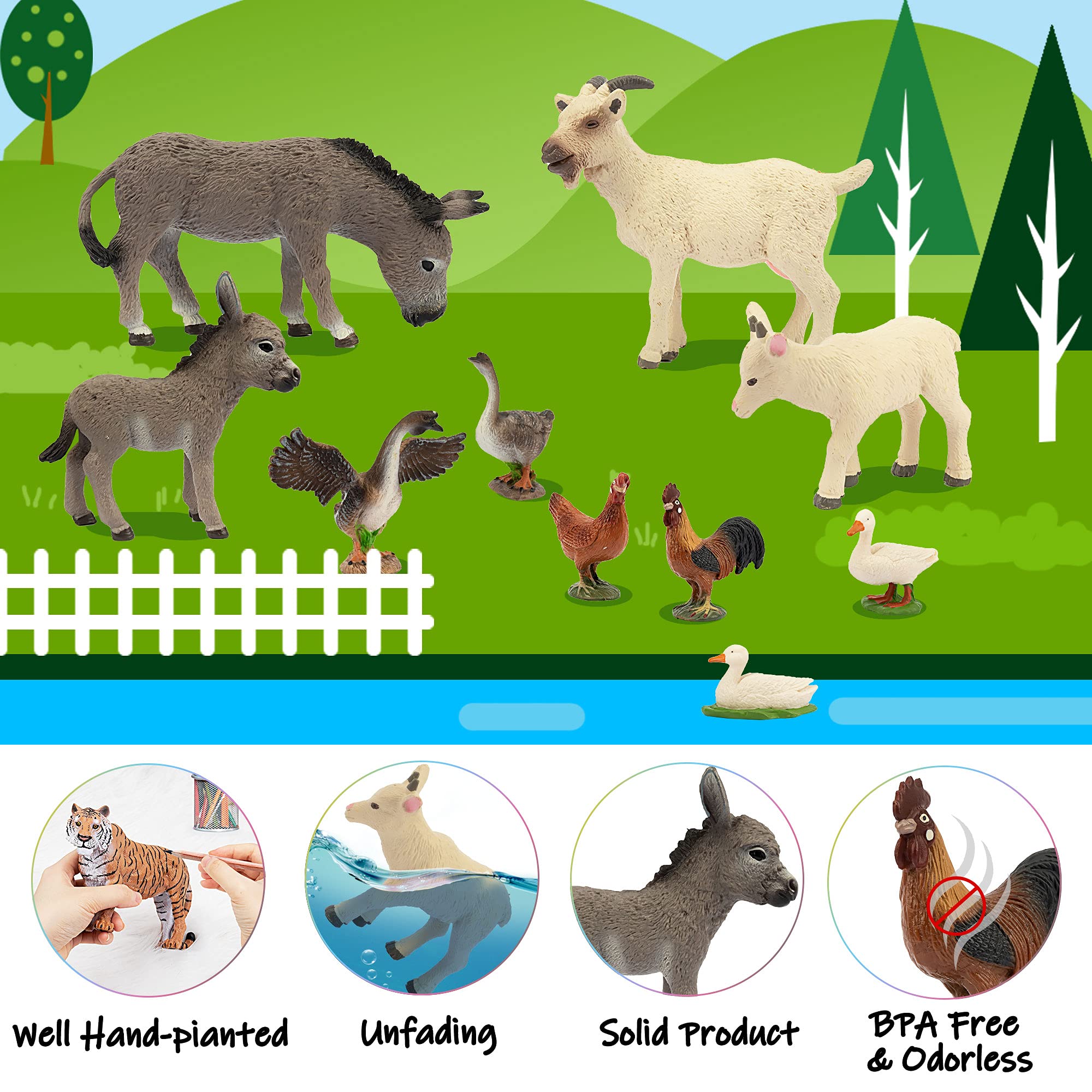 Foto 4 pulgar | Figuras De Animales De Granja Toymany, Regalo Para Niños Pequeños, 10 Unidades - Venta Internacional.