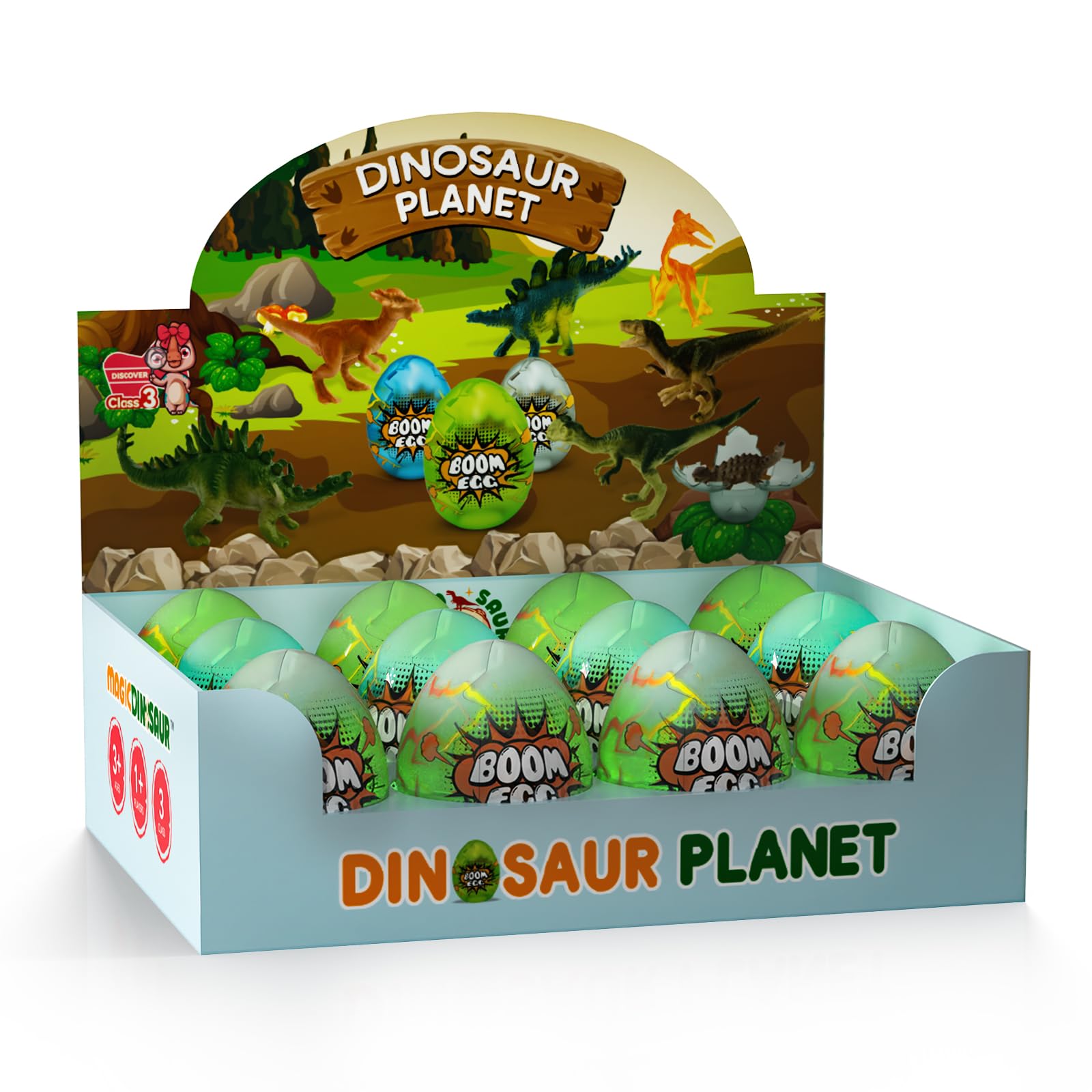 Huevos De Dinosaurio De Pascua Temi Luminous Con Figuras Y Árboles, Paquete De 12 - Venta Internacional.