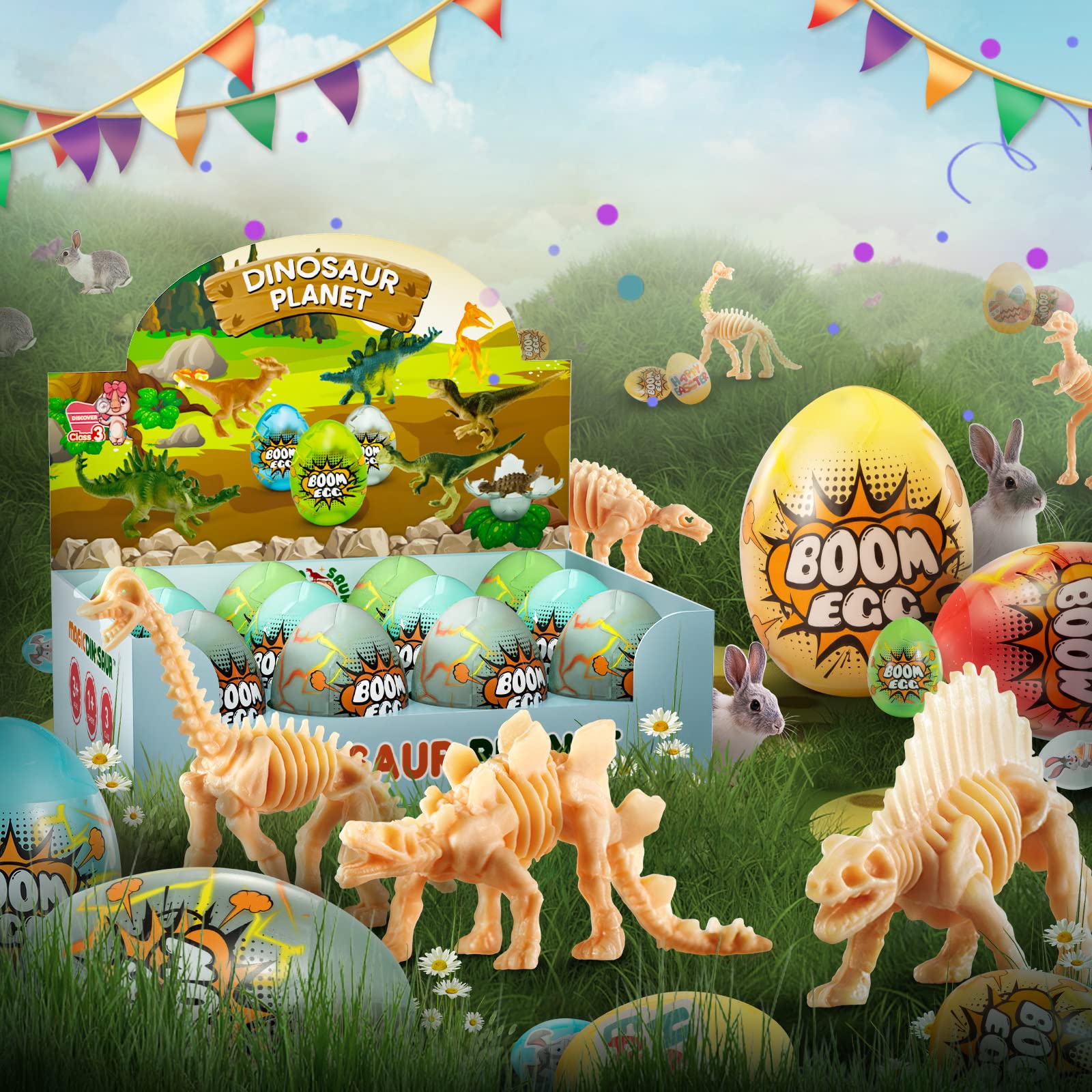Foto 6 pulgar | Huevos De Dinosaurio De Pascua De Juguete Temi, Paquete De 12 Para Niños De 3 A 8 Años - Venta Internacional.